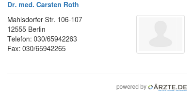 Dr med carsten roth