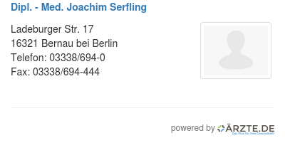 Dipl med joachim serfling