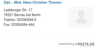 Dipl med hans christian thomas