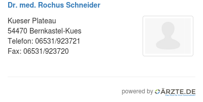 Dr med rochus schneider