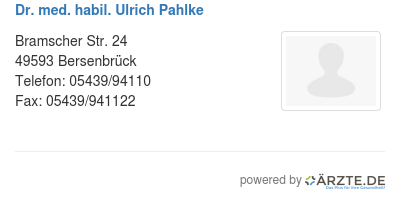 Dr med habil ulrich pahlke