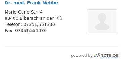 Dr med frank nebbe