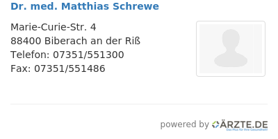 Dr med matthias schrewe