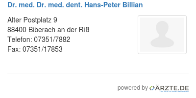 Dr med dr med dent hans peter billian
