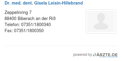 Dr med dent gisela leisin hillebrand