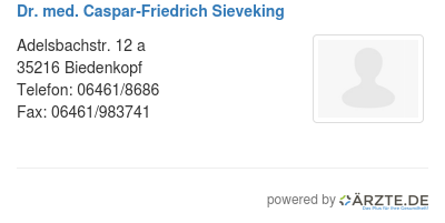 Dr med caspar friedrich sieveking