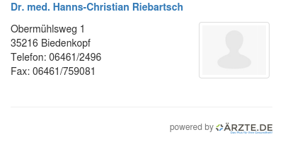 Dr med hanns christian riebartsch