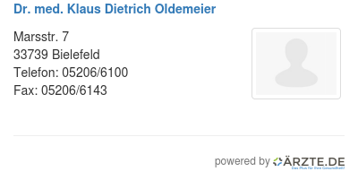 Dr med klaus dietrich oldemeier