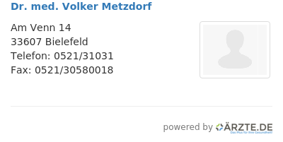 Dr med volker metzdorf