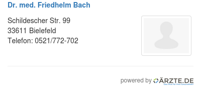 Dr med friedhelm bach