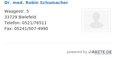 Dr med robin schumacher