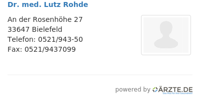 Dr med lutz rohde