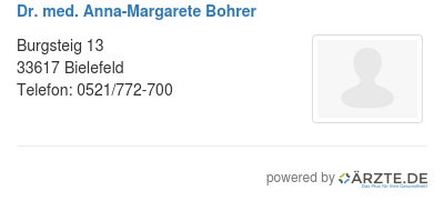 Dr med anna margarete bohrer