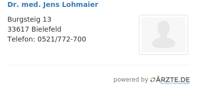 Dr med jens lohmaier