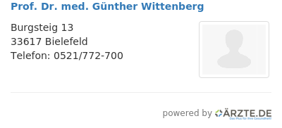 Prof dr med guenther wittenberg