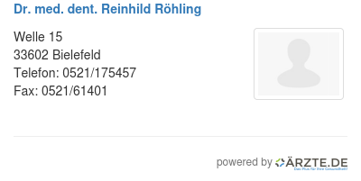 Dr med dent reinhild roehling