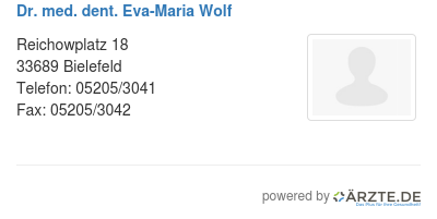 Dr med dent eva maria wolf