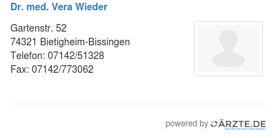 Dr med vera wieder