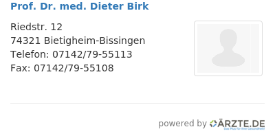 Prof dr med dieter birk