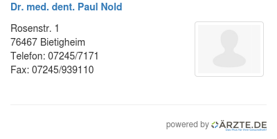 Dr med dent paul nold