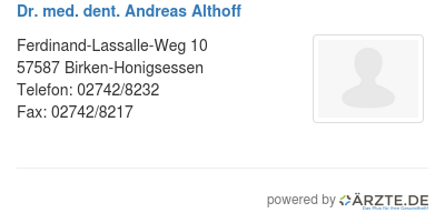 Dr med dent andreas althoff