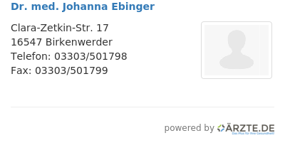 Dr med johanna ebinger