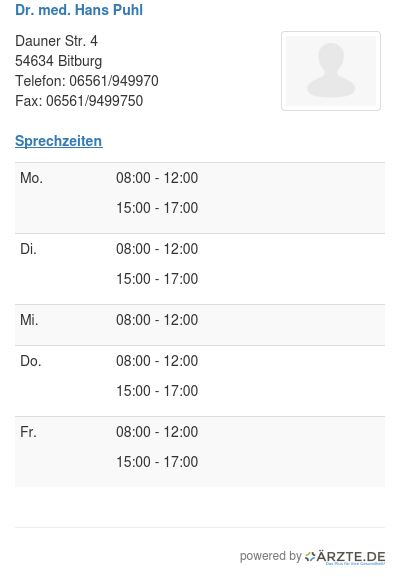 Dr med hans puhl