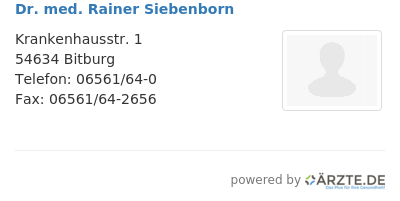 Dr med rainer siebenborn