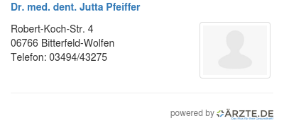 Dr med dent jutta pfeiffer