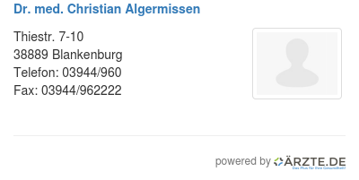 Dr med christian algermissen