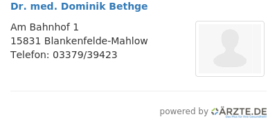 Dr med dominik bethge