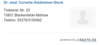 Dr med cornelia holzheimer stock