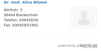 Dr med alina bluemel