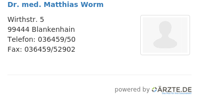 Dr med matthias worm