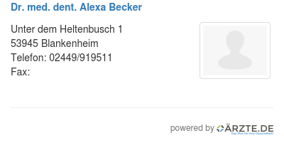 Dr med dent alexa becker