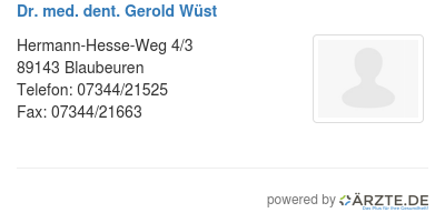 Dr med dent gerold wuest