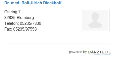 Dr med rolf ulrich dieckhoff