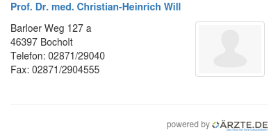 Prof dr med christian heinrich will