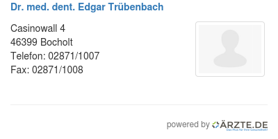 Dr med dent edgar truebenbach