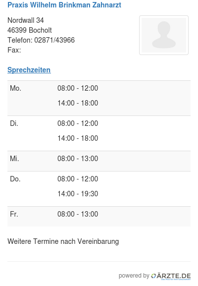 Praxis wilhelm brinkman zahnarzt 514521