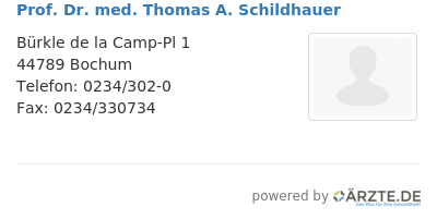 Prof dr med thomas a schildhauer