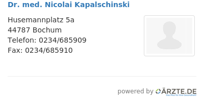 Dr med nicolai kapalschinski