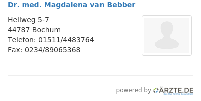 Dr med magdalena van bebber