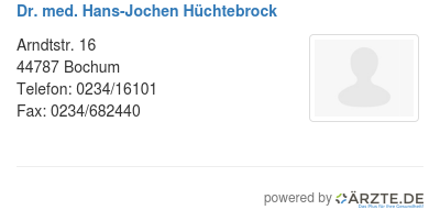Dr med hans jochen huechtebrock