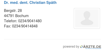 Dr med dent christian spaeth