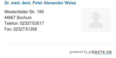 Dr med dent peter alexander weisz