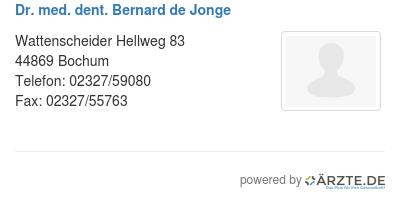 Dr med dent bernard de jonge