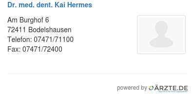 Dr med dent kai hermes