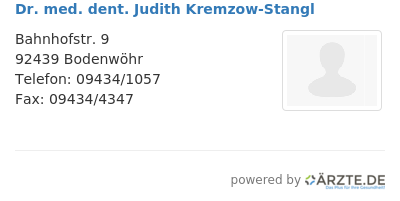 Dr med dent judith kremzow stangl