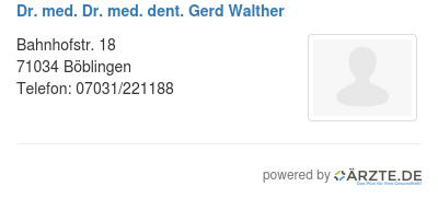 Dr med dr med dent gerd walther